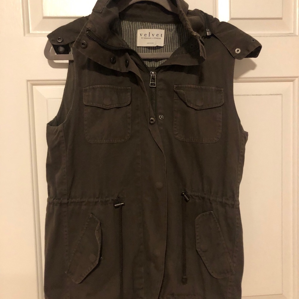 Velvet olive green vest